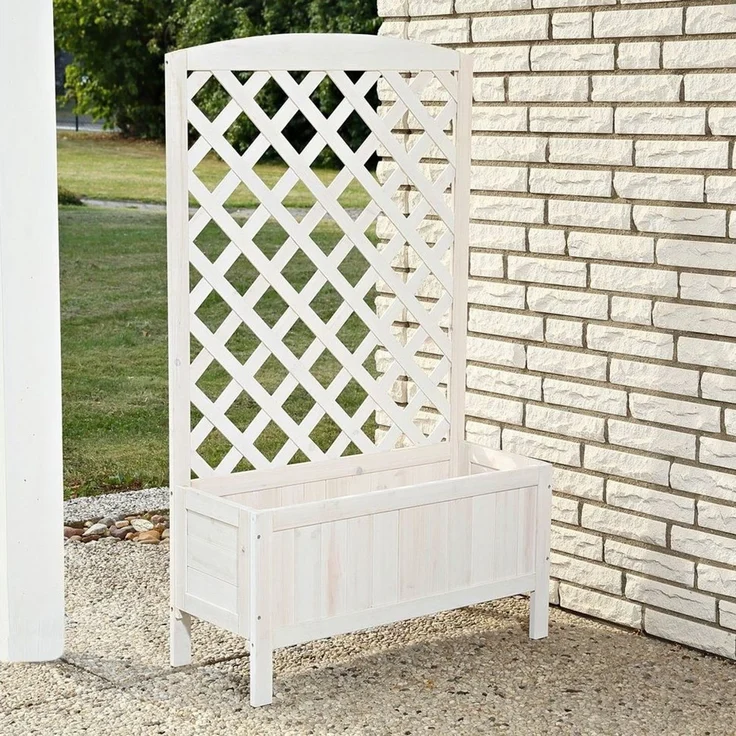 Melko Blumenkasten Rankkasten Blumenkasten Rankgitter Holz Rankhilfe Spalier Pergola (Stück), Witterungsbeständig – Bild 2
