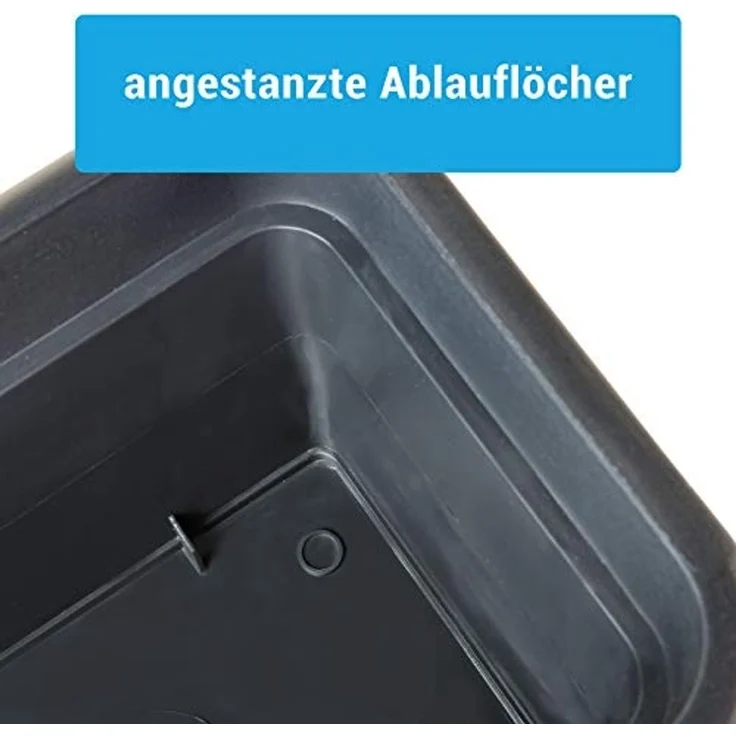 2friends Blumenkasten 8er-Pack, mit Untersetzer aus Kunststoff 40T x 17B x 14H cm, Balkon Blumenkasten Anthrazit – Bild 3