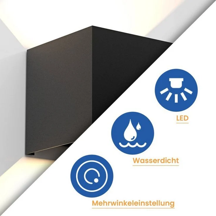 Nettlife Wandleuchte Led Wandleuchte Up Down Strahl 7W, und, LED fest integriert, Warmweiß, für Schlafzimmer Wohnzimmer Flure – Bild 4