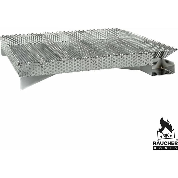 Räucher König Metall Kaltraucherzeuger Single Gr. L, Edelstahl Silber 27,5 x 27,5 x 4,5 cm – Bild 4
