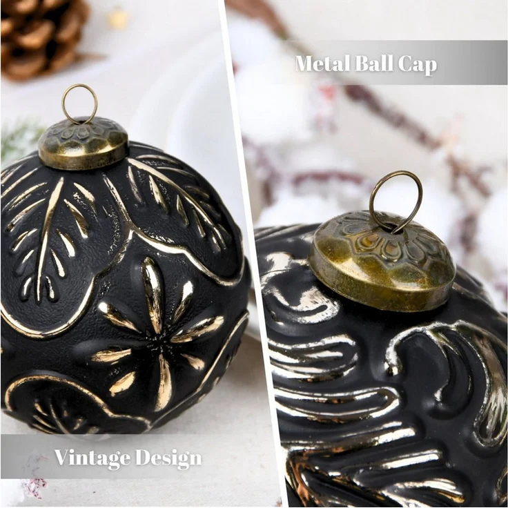 CLTYQ Weihnachtsbaumkugel 12 Stück Vintage-Weihnachtsschmuck für Baumschmuck 80 mm (12 St), Weihnachtskugel-Ornamente, Weihnachtsdekoration – Bild 2