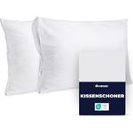 Dreamzie Kissenschoner 50x70 cm - 2er-Set - Kissenbezug wasserdicht und Öko-TEX - Kopfkissen Schutzbezug Schwitzen mit Reißverschluss