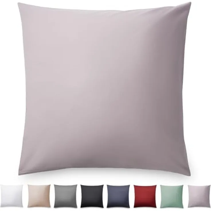 Blumtal Kissenbezüge Premium Mako Satin Kissenbezug, superweich aus 100% Baumwolle, (1 Stück), OEKO-TEX zertifiziert – Glanzoptik & farblich passender Reißverschluss