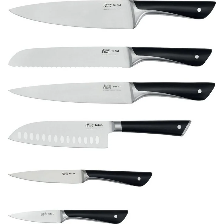 Tefal K267S656 Jamie Oliver 7-tlg Messerblock (Koch-, Santoku-, Brot-, Fleisch-, Universal-, Schälmesser, Block) – Bild 3