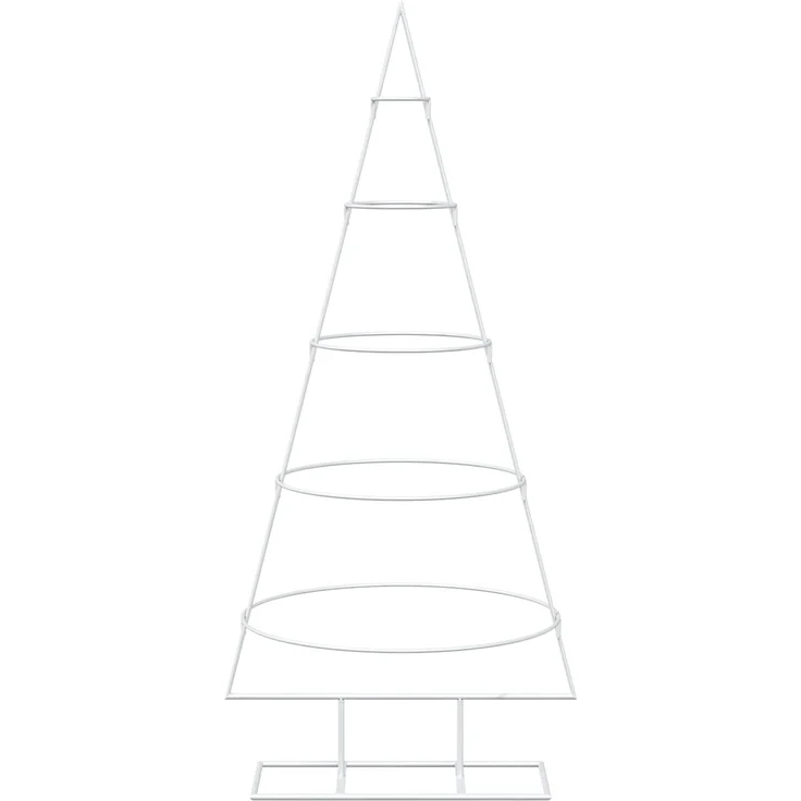 vidaXL Metall-Weihnachtsbaum mit Ständer KUOPIO 125 cm Stahl Weiß 42053800 – Bild 4