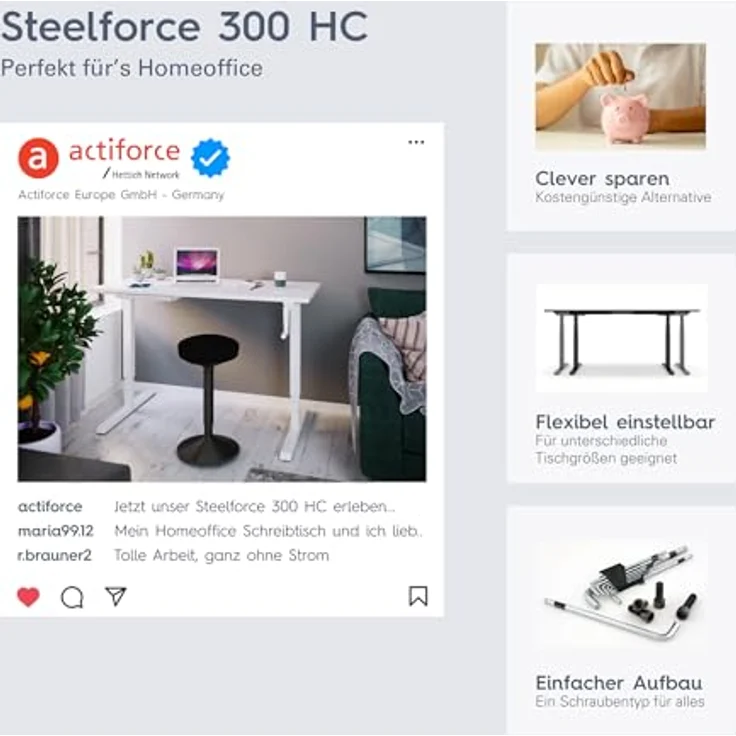 Steelforce 300 HC Tischgestell - Weiß – Bild 6