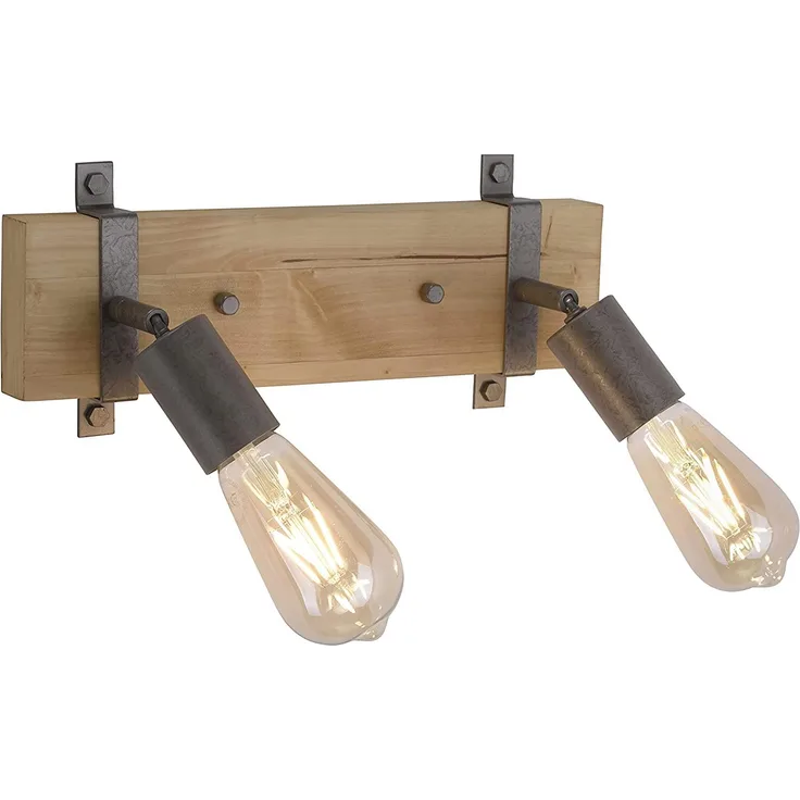 JUST LIGHT 13472-79 Wandleuchte Slat 2-flammig Vintage-Stil Holz
