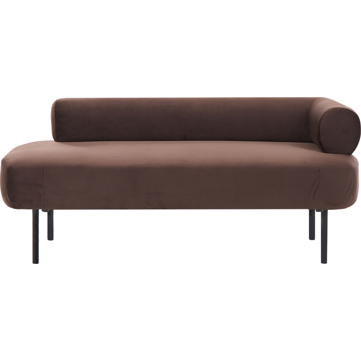 Rechtsseitige Chaiselongue MIRMANDE Samtstoff Dunkelbraun