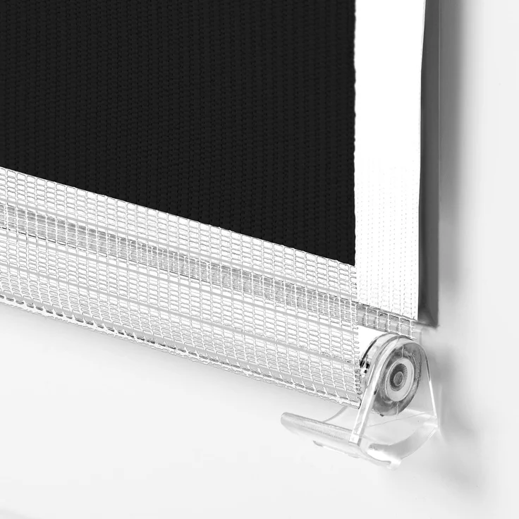 Doppelrollo Klemmfix ohne Bohren 70x150 cm Schwarz/Weiß Duo Rollo Klemmrollo Sonnenschutzrollo Fensterrollo für Fenster & Türen Zebrarollo Seitenzugrollo – Bild 5