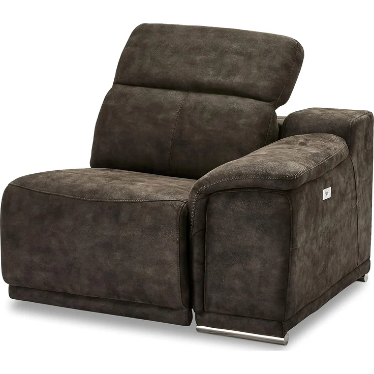 Ibbe Design Modul Sofa Braun Stoff 1 Sitzer mit Armlehne Rechts Elektrisch Verstellbar Relaxfunktion mit mit verstellbare Kopfstütze Alexa, 105 x 102 x 73 cm – Bild 3