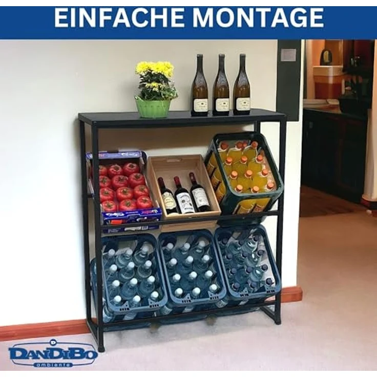 DanDiBo Getränkekistenregal 6 Kisten mit Ablage Metall Stabil 96435 100 cm Getränkekistenhalter Getränkekistenständer – Bild 5