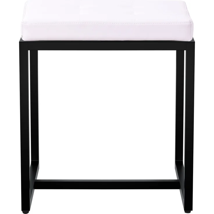 CLP Sitzhocker Barci mit Polsterung und schwarzem Eisengestell,weiß Kunstleder – Bild 6