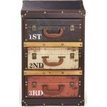 Kobolo Regal Kofferregal in Kofferoptik RETRO 3 Fächer 41x30x64