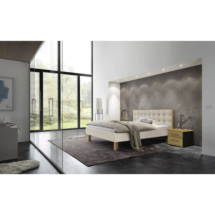 Noah Polsterbett schwarz Massivholz 200cm x 140cm x 25cm – Bild 2