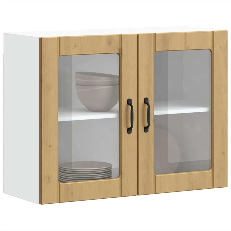 vidaXL Küchen-Hängeschrank mit Glastür Artisan-Eiche Holzwerkstoff 853856 – Bild 11