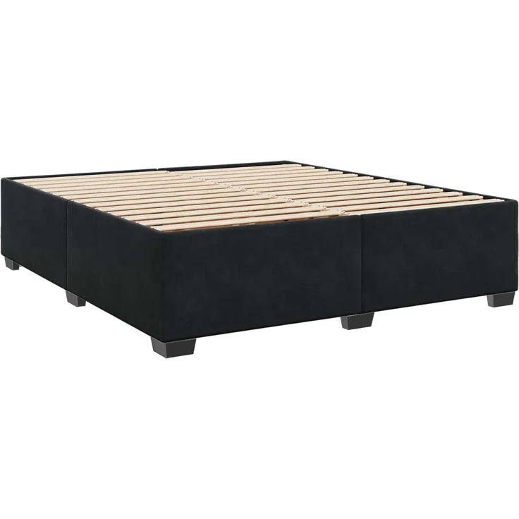 vidaXL Boxspringbett mit Matratze Schwarz 200 x 200 cm Samt 3450784 – Bild 5