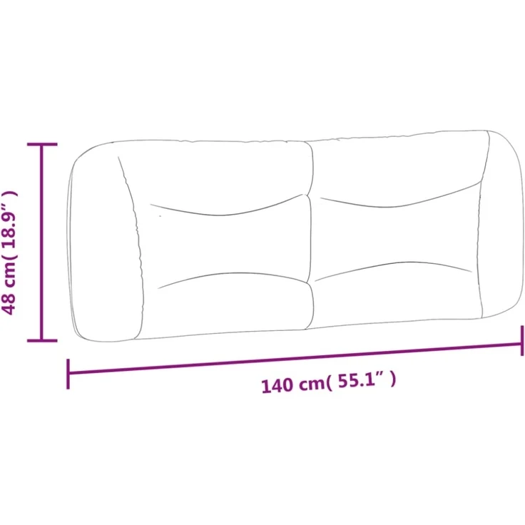 vidaXL Kopfteil-Kissen Dunkelbraun 140 cm Stoff 374579 – Bild 5