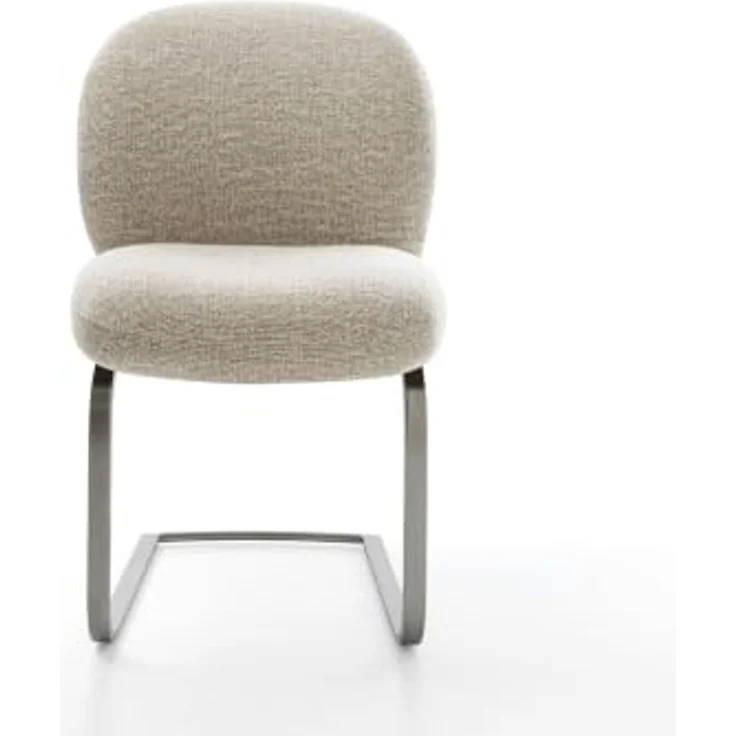 Freischwinger Nube-Flex Webstoff Soft Beige Freischwinger flach Graphit Taschenfederkern – Bild 4
