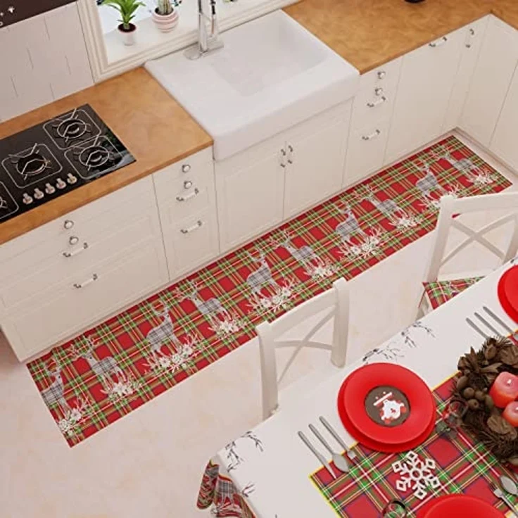PETTI Artigiani Italiani - Tischdecke, Tischdecke, schmutzabweisend, Weihnachten, Tischdecke, Küche, Weihnachten, Design: Rentier, Grau, X18 Plätze (140x360 cm), 100% Made in Italy – Bild 6