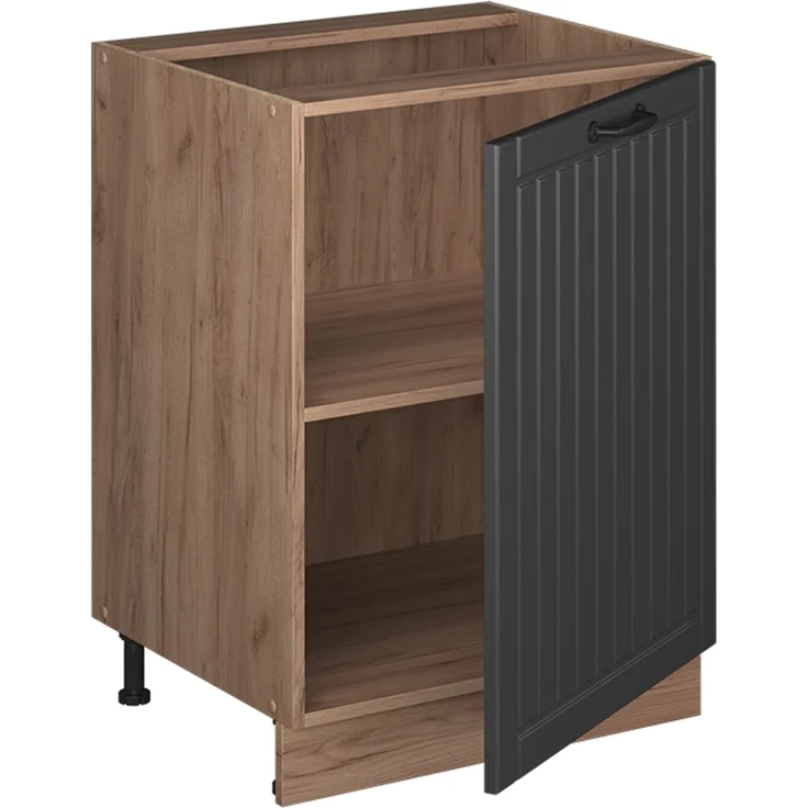 Küchenunterschrank Fame-Line Dunkelgrau/Goldkraft Eiche 60 cm 1 Tür mit Arbeitsplatte Vicco – Bild 6