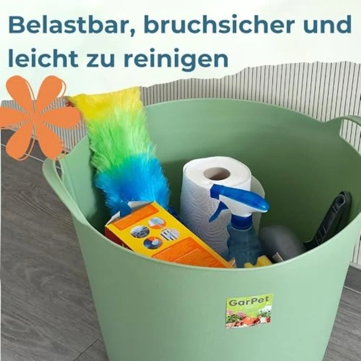 GarPet Allzweckkorb 2er Set Flexibler Eimer 42 L Wäsche Wanne Garten Korb rund Futtertrog – Bild 5