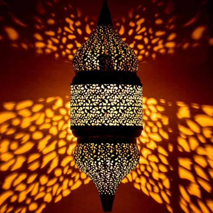 Marrakesch Orient & Mediterran Interior Pendelleuchte Orientalische Pendelleuchte Imano Silber 56cm, Handarbeit & Boho Deko, Leuchtmittel nicht im Lieferumfang enthalten, Handarbeit – Bild 4