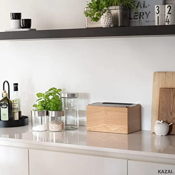 KAZAI. Biomülleimer Echtholz-Veneer, Design Bio-Mülleimer Spülmaschinenfest und aus Echtholz-Veneer – Bild 8