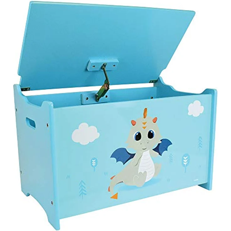 Fun House 713305 Leon Le Dragon Spielzeugkiste für Kinder, 40 x 58 x 36 cm, Blau – Bild 3