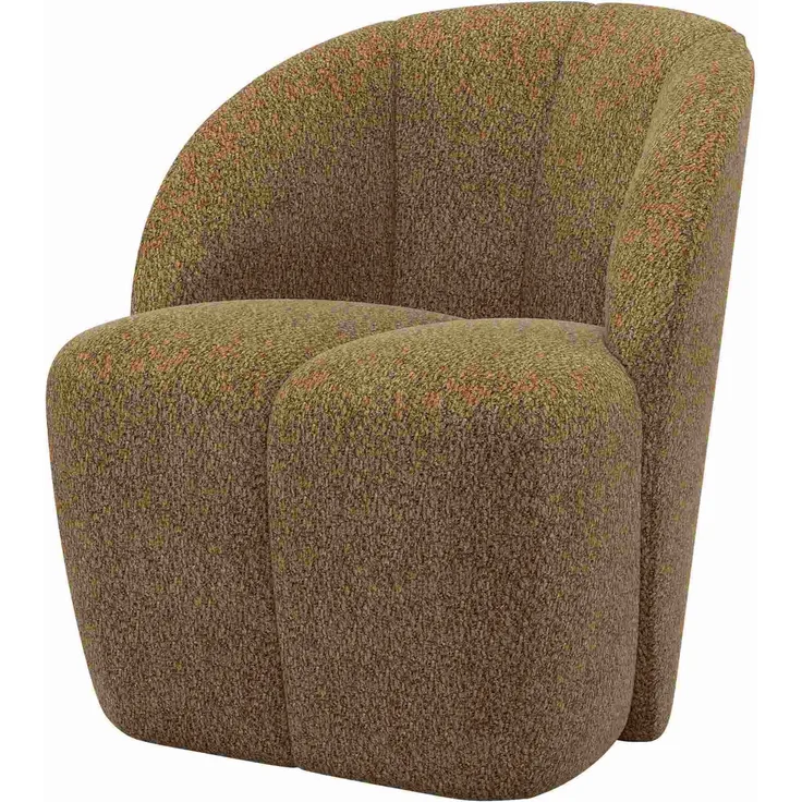 Drehsessel Mojo aus Chenille-Stoff, modern und drehbar, honiggelb, bequeme Polsterung