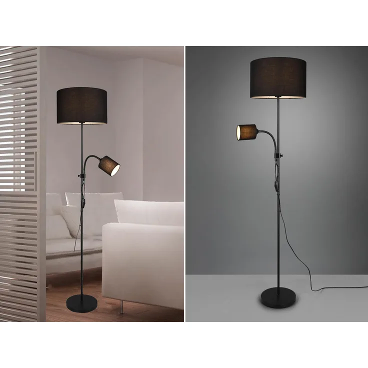 Reality Leuchten 'OWEN' Stehleuchte, Metall schwarz / schwarz, Höhe: 160 cm