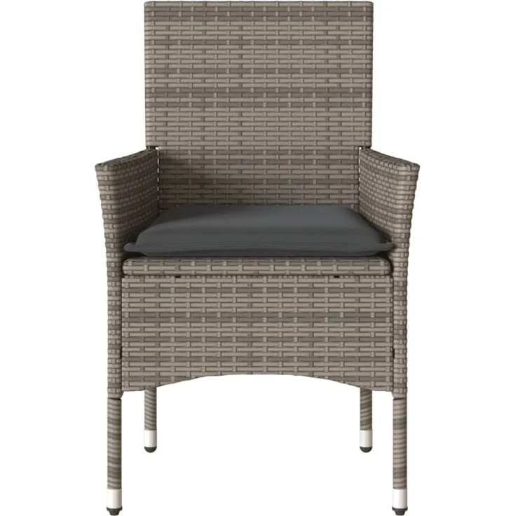 vidaXL Gartenstühle mit Kissen 2 Stk. Grau Poly Rattan 368111 – Bild 9