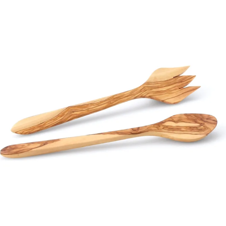 Continenta Salatbesteck No. 2, 2-tlg, Salat Besteck, Salatgabel, Salatlöffel, Holzbesteck, Akazienholz, L 30. 5 cm, 4911