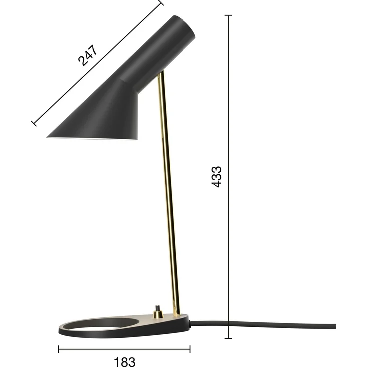 AJ Mini Tischleuchte Messing/Schwarz – Bild 2