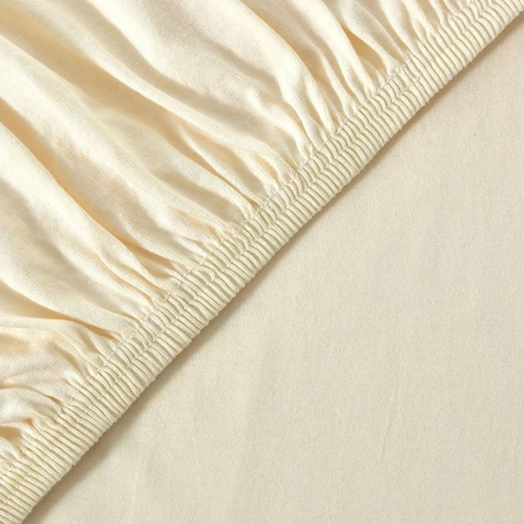 leevitex® Spannbettlaken 90x200 cm - 100x200 cm | Spannbetttuch Bettlaken | 100% Jersey Baumwolle | Matratzenhöhe bis 25 cm | Öko-tex | Creme/Naturweiß – Bild 1