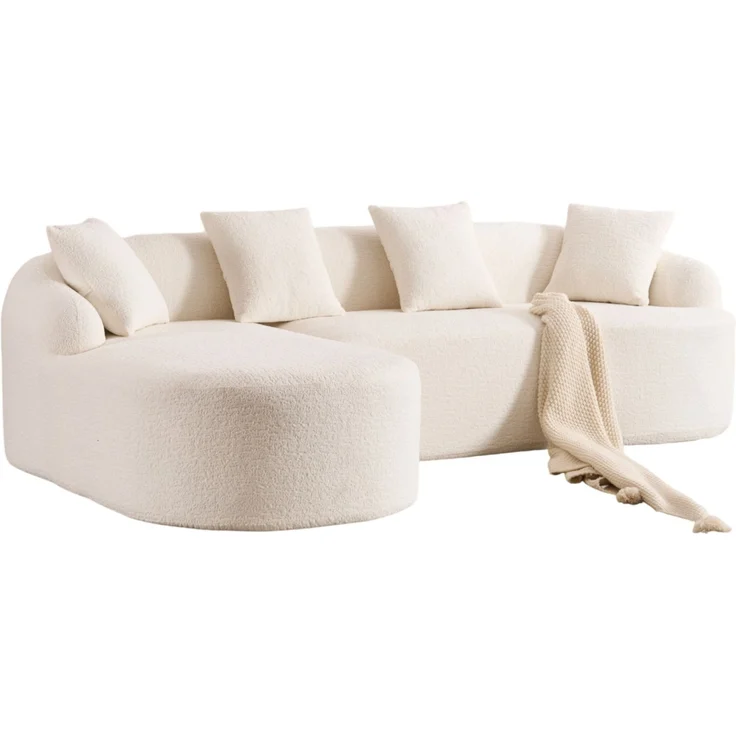 3-Sitzer-Sofa 243x150x67 cm mit geschwungener Form und Chenille-Bezug – Bild 5