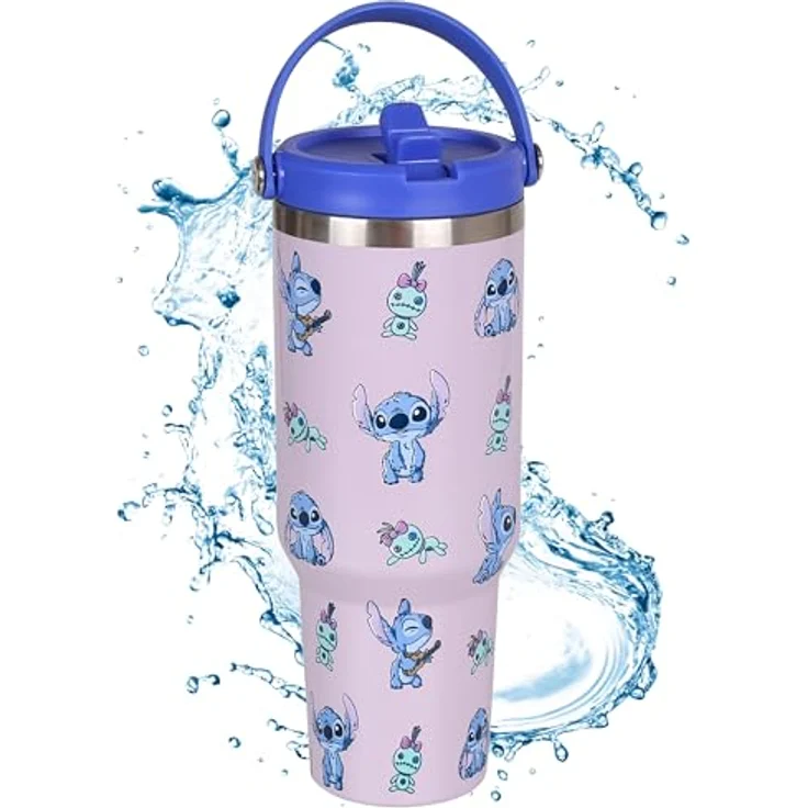 Sarcia. eu Thermobecher Disney Stitch Thermobecher 1,18 l mit Deckel, Mundstück & Henkel – Bild 4