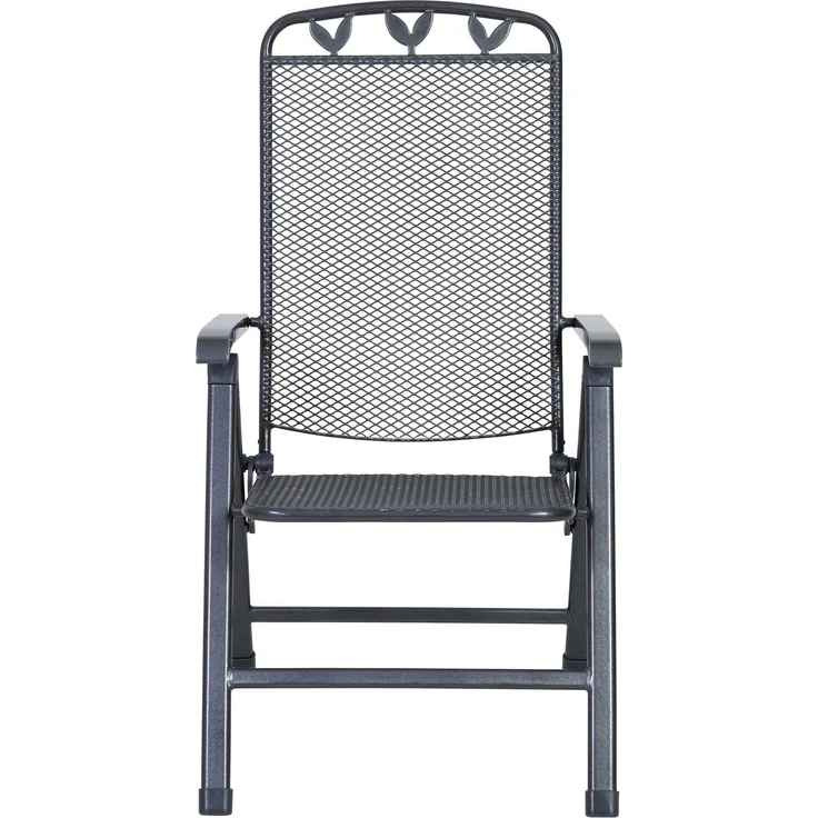greemotion Klappstuhl Toulouse klappbar wetterfest verstellbar Gartenstuhl Balkonstuhl 58x108x64 cm eisengrau – Bild 2