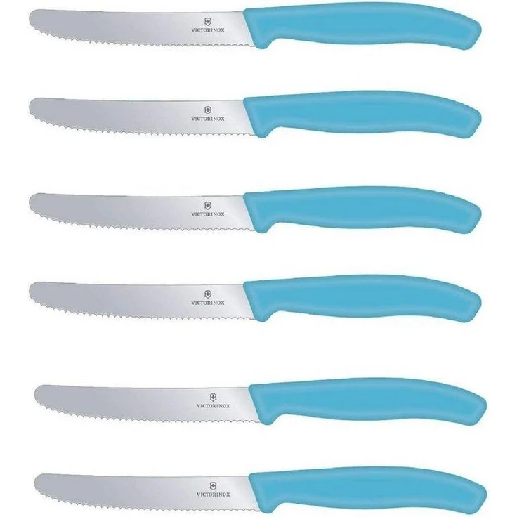 Victorinox | Tafelmesser Set | Swiss Classic Limited Edition | Karibikblau | ideal für Brotzeit | 6er Pack | präzise Schneide | zeitloses Design – Bild 1