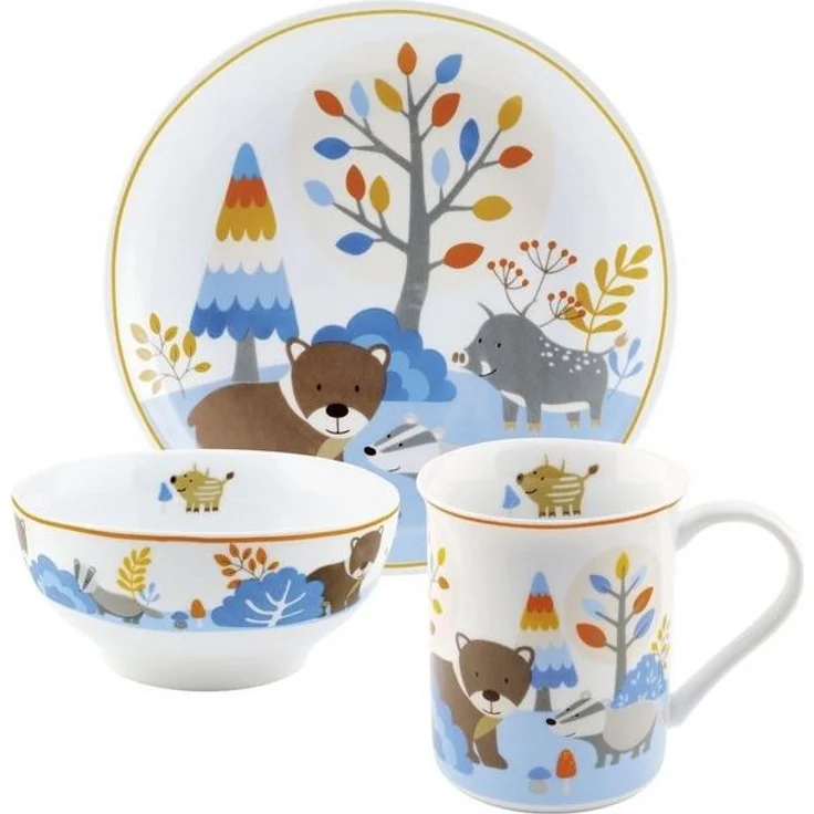 PURESIGNS Kindergeschirr-Set FRIENDS (3-tlg), 1 Personen, Porzellan, Essgenuss für die Kleinen – Bild 4