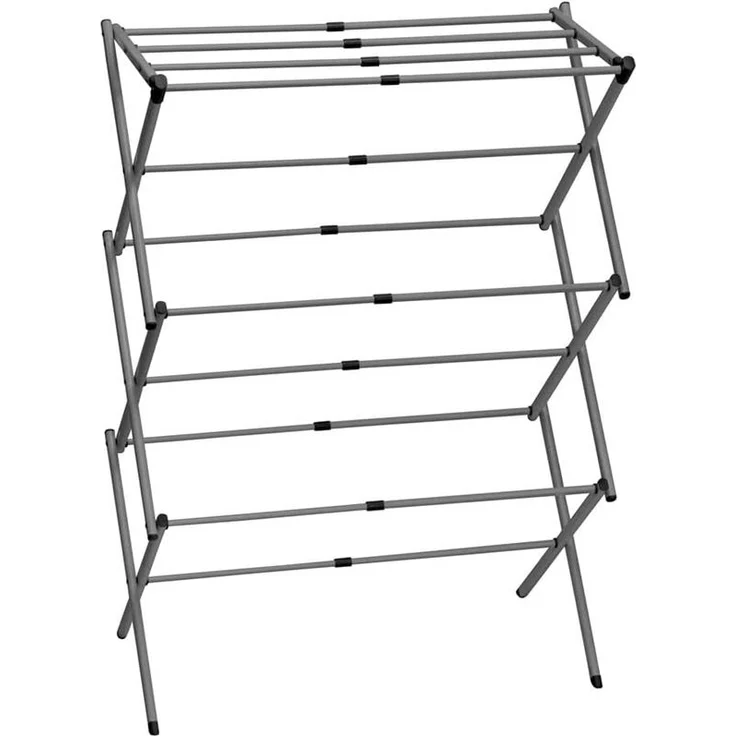 mDesign Turmwäscheständer Wäscheständer Standtrockner klappbar Metall Dunkelgrau – Bild 1