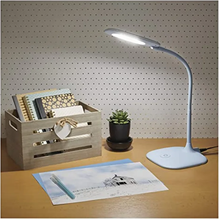 EMOS STELLA dimmbare LED Tischlampe, 6,5W, max. 400lm, 4000K, flexibler Arm, blau, Z7602BL