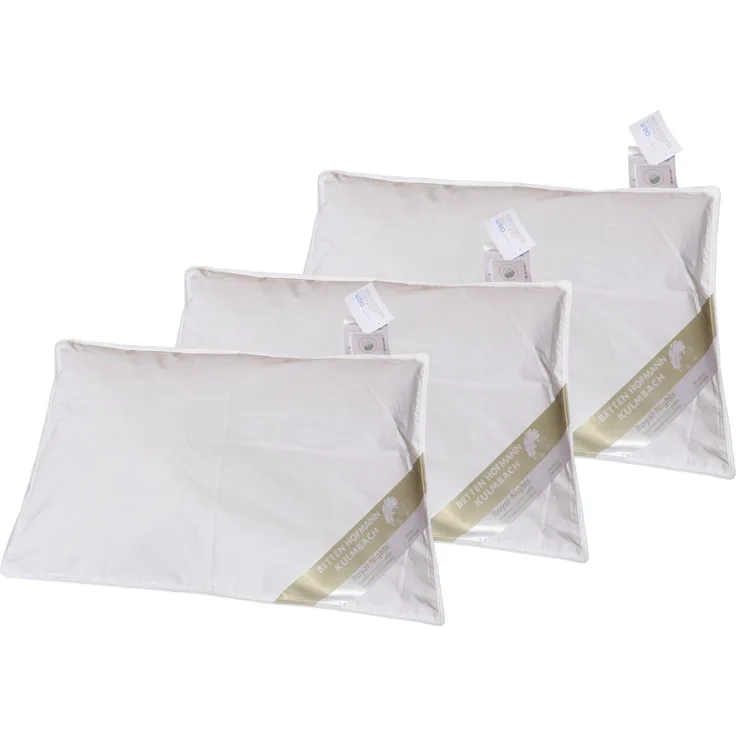 3 Stück Betten Hofmann Kinder Baby Daunenkissen 40x60 cm Flachkissen 100% Daunen