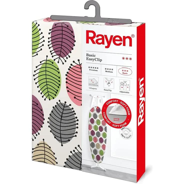 Rayen 6155. 17 Schutzhülle für Bügeln Basic, Baumwolle, Schaumstoff, Weiß, 130 x 47 x 47 cm