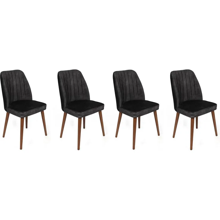 Skye Decor 'Alfa-467 V4' Stuhlset (4-teilig), Anthrazit / Walnuss, 50 x 90 x 49 cm
