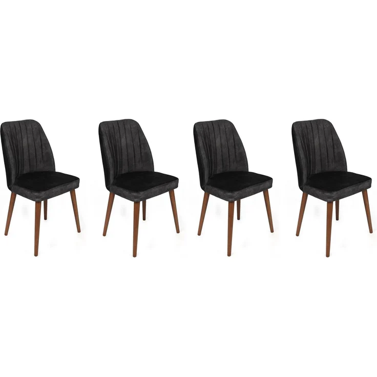 Skye Decor 'Alfa-467 V4' Stuhlset (4-teilig), Anthrazit / Walnuss, 50 x 90 x 49 cm – Bild 1
