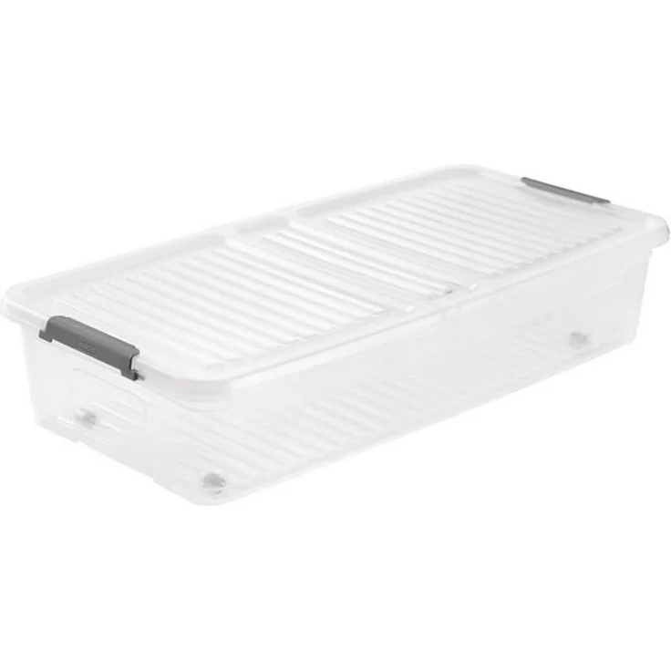 keeeper Unterbettkommode Leo Container mit Rädern Deckel 33l, Deckel mit Clips – Bild 4