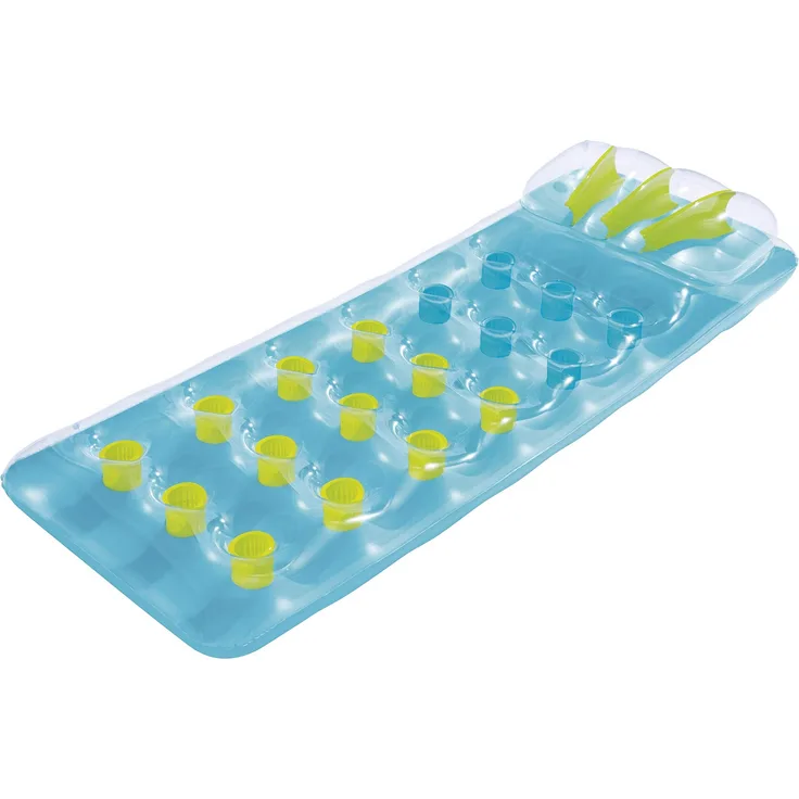 Bestway 43015 Luftmatratze Beach Bed | Aufblasbare Pool Liege 188 x 71 cm mit Kopflehne | Badespaß fürs Wasser (blau)