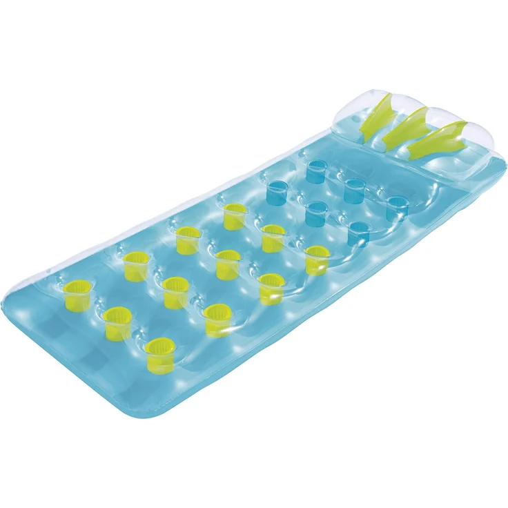 Bestway 43015 Luftmatratze Beach Bed | Aufblasbare Pool Liege 188 x 71 cm mit Kopflehne | Badespaß fürs Wasser (blau) – Bild 1