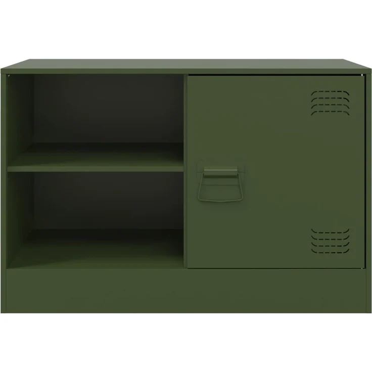 2 pcs TV-Schrank, Lowboard Olivgrün 67x39x44 cm Stahl – Bild 5
