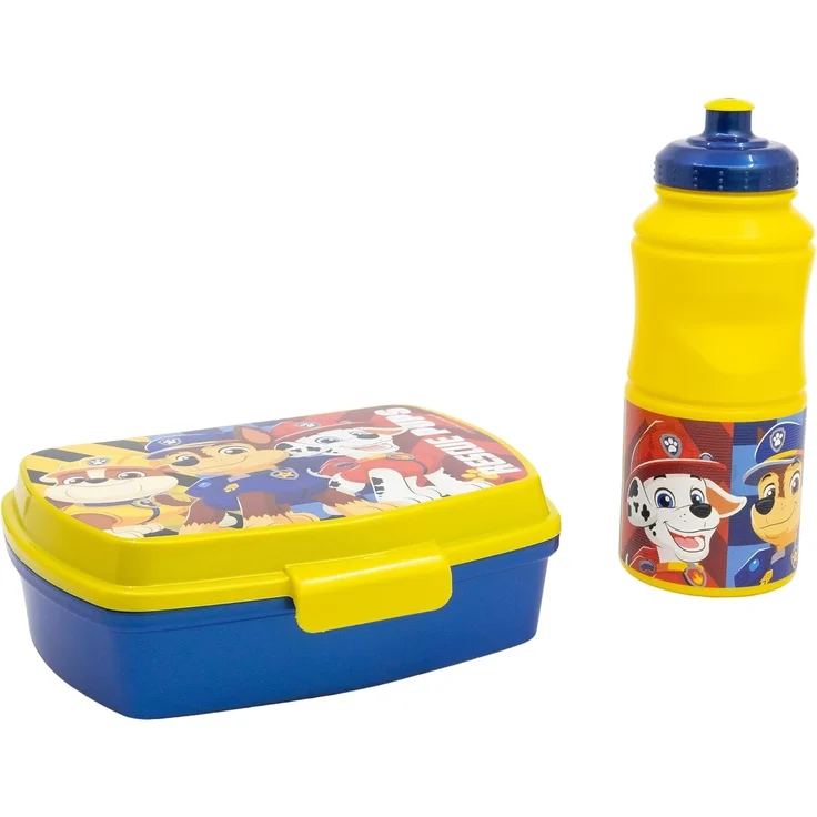 Paw Patrol 2er Set Kinderflasche (380 ml) und Brotdose im Geschenkkarton – Bild 1